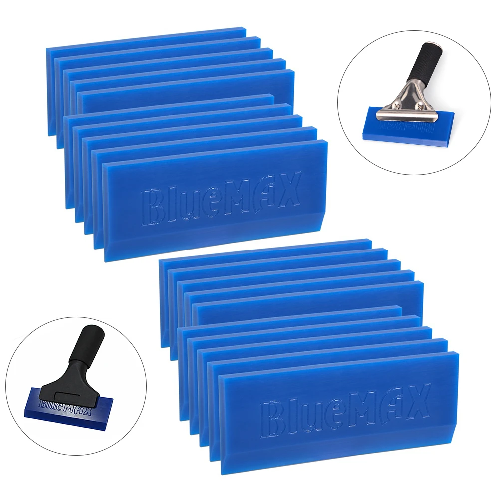 EHDIS Spare Rubber Bluemax Blade Window Tint Vinyl Wrap Squeegee Car Glass Cleaning Tool Metal Handle Water Scraper Ice Remover