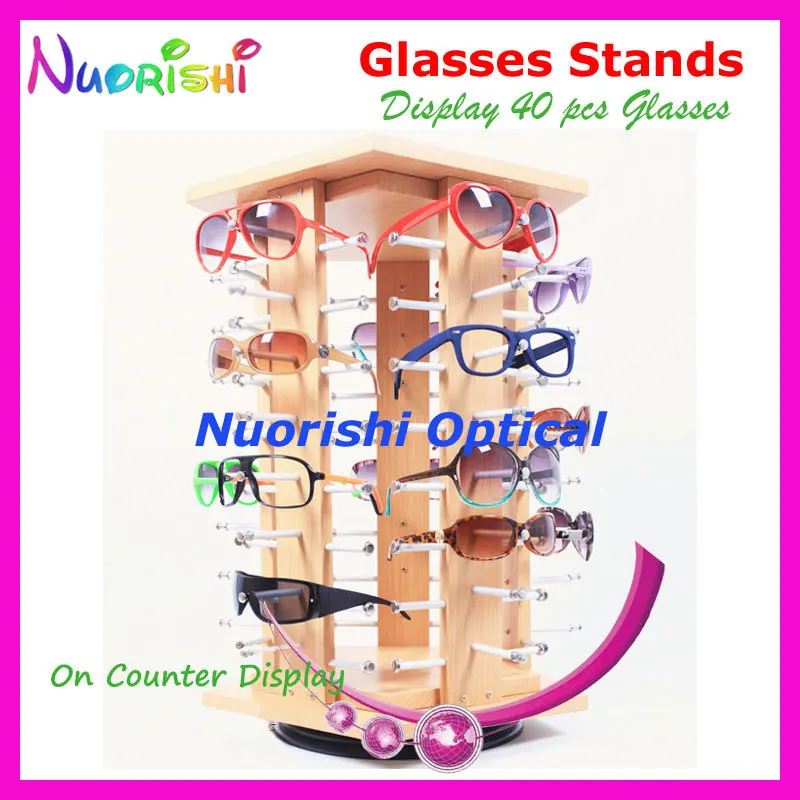 Rotatable Eyeglass Sunglasses Eyewear Glasses Store Display Stands Props Show 40pcs Glasses Sunglasses On Counter CK350-40