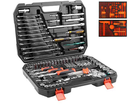 

121PCS 1/2"3/8"1/4"Portable Multi-function Hardware Tool Set Ratchet Quick Socket Screwdriver Auto Repair Combination Toolbox