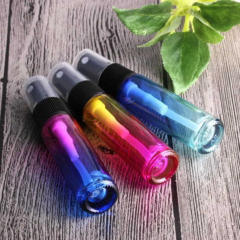 Wholesale 10 ml Gradient Colors Refillable Spray Bottles Mini Glass Atomizer Empty Perfume Bottle