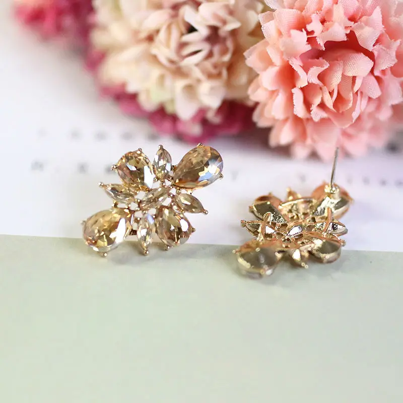 VEYO Stud Earrings for Women Round Crystal Earring New Geometric Trendy Jewelry Wholesale