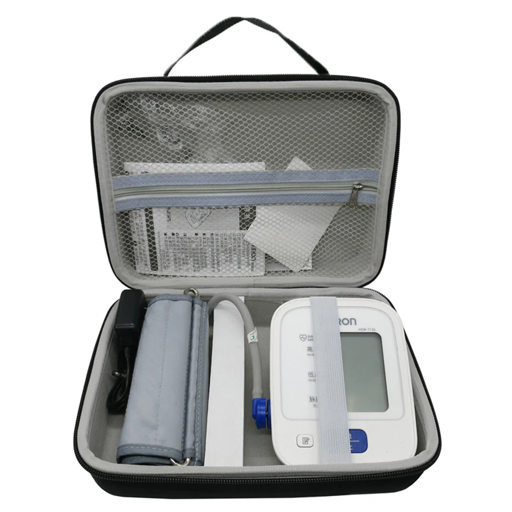 Newest Hard EVA Nylon Cover Bags Case for Omron 7124 71 Series Wireless Upper Arm Blood Pressure Monitor Travel Storage Box