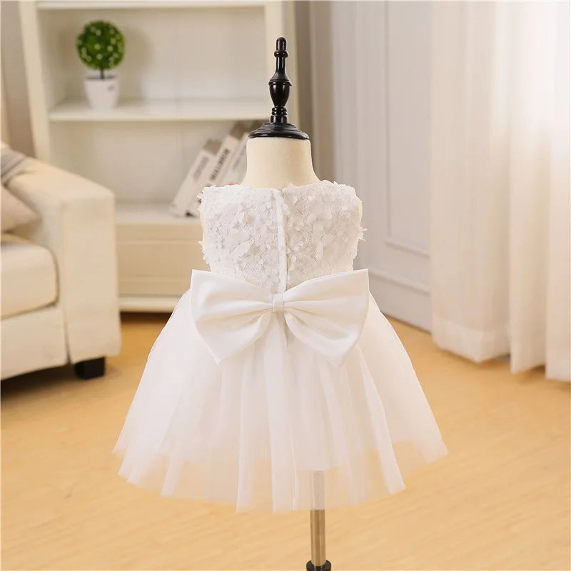 

HETISO Sleeveless Christening Gown for Girl White Lace Baby Newborn 1 Year Birthday Dresses Toddler Princess Clothes 0-2 Years