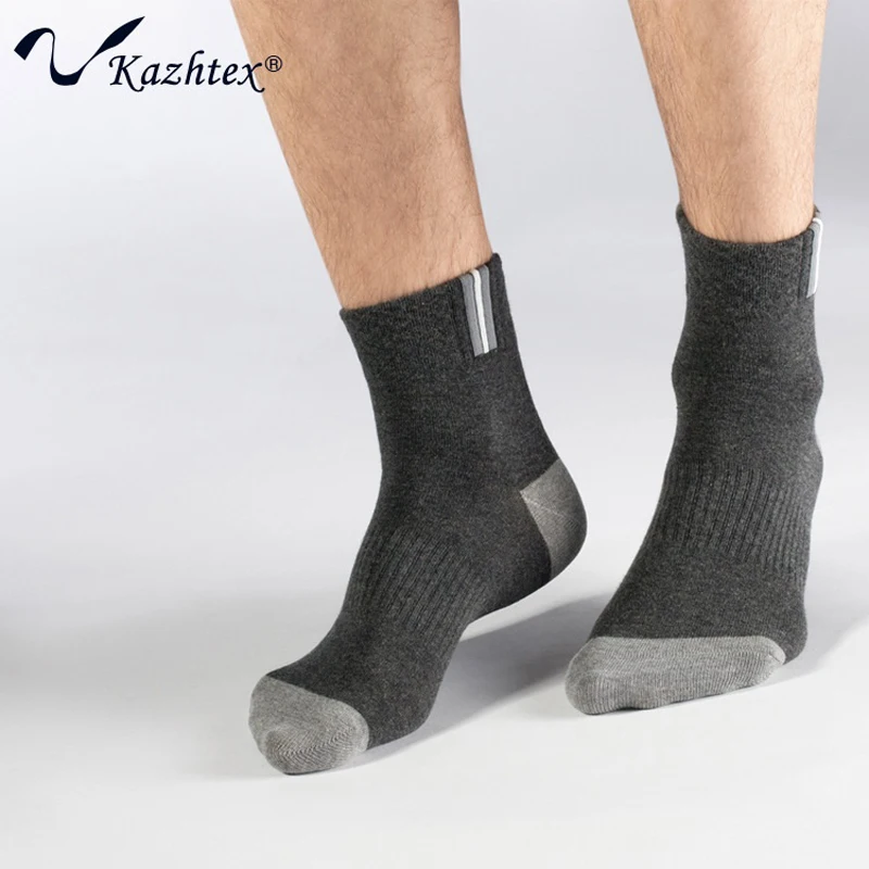 C316214 Kazhtex Men\'s Silver Fiber Antibacterial Socks Outdoor Athletic Socks Deodorization Prevent beriberi 1Lot=3pairs