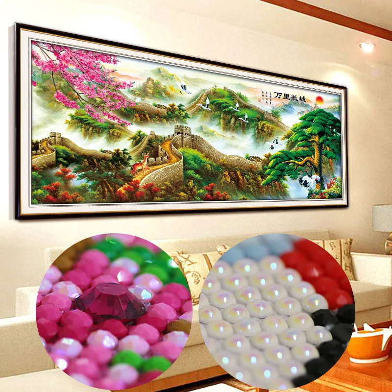 Special Diamond Mosaic Cross Stitch Kits Pearls Diamond Embroidery Scenery  Diy Diamond Painting  5d Home Decoration  Great Wall