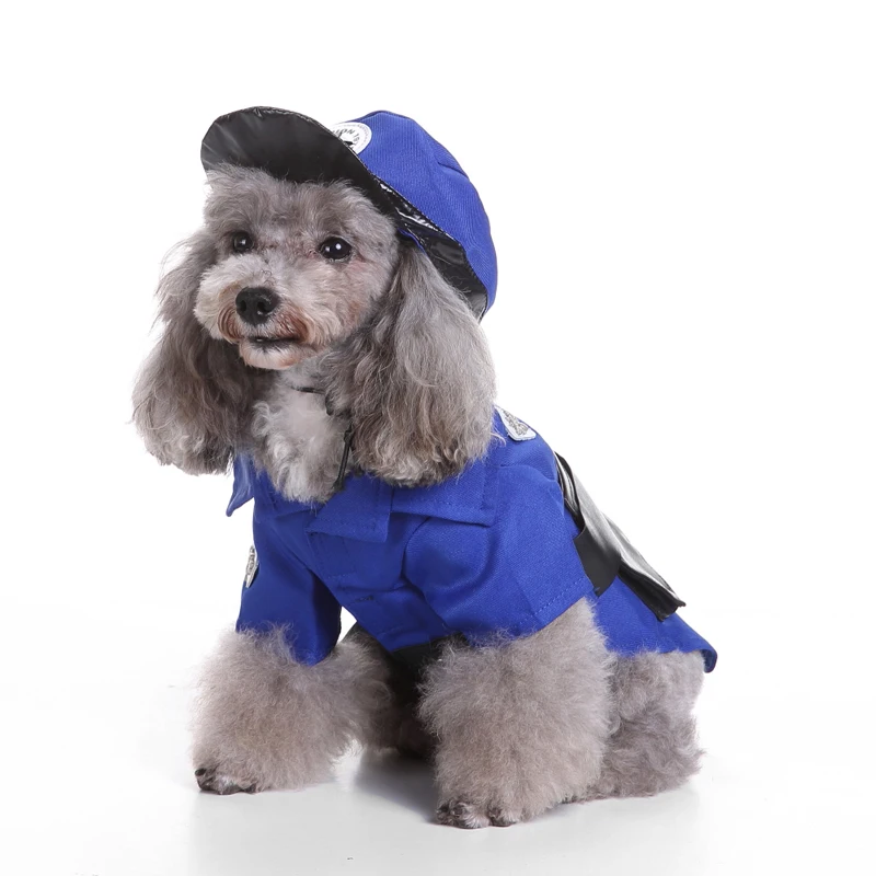 Heve You Costume Christmas Funny Police Clothes Set Winter Dog Clothes for Small Dogs Pet Dog Clothing Cats Products for Pets