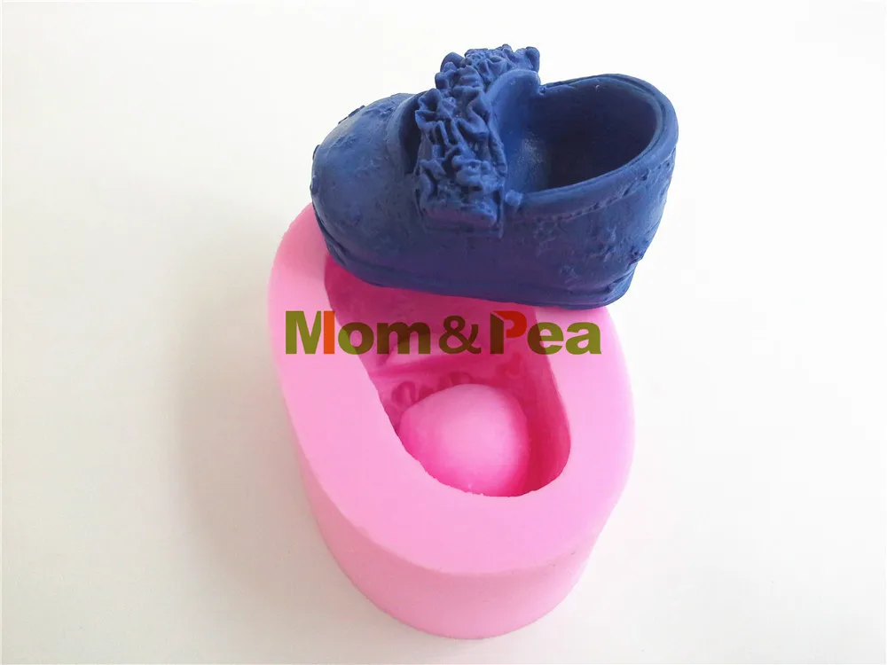 Mom&Pea 0002 Baby Flower Shoe Shaped Silicone Soap Mold Cake Decoration Fondant Cake 3D Mold Food Grade Silicone Mould