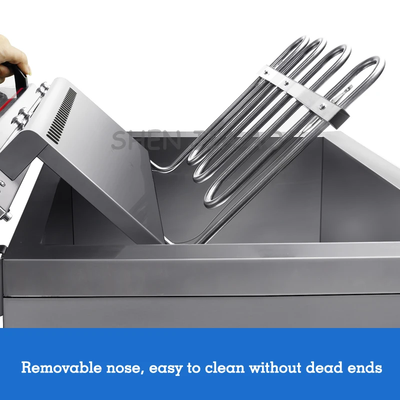 مقلاة كهربائية تجارية 20L سعة كبيرة اسطوانة واحدة الكهربائية فراي الدجاج مع جهاز قلي أصابع البطاطس 220 فولت 1 قطعة