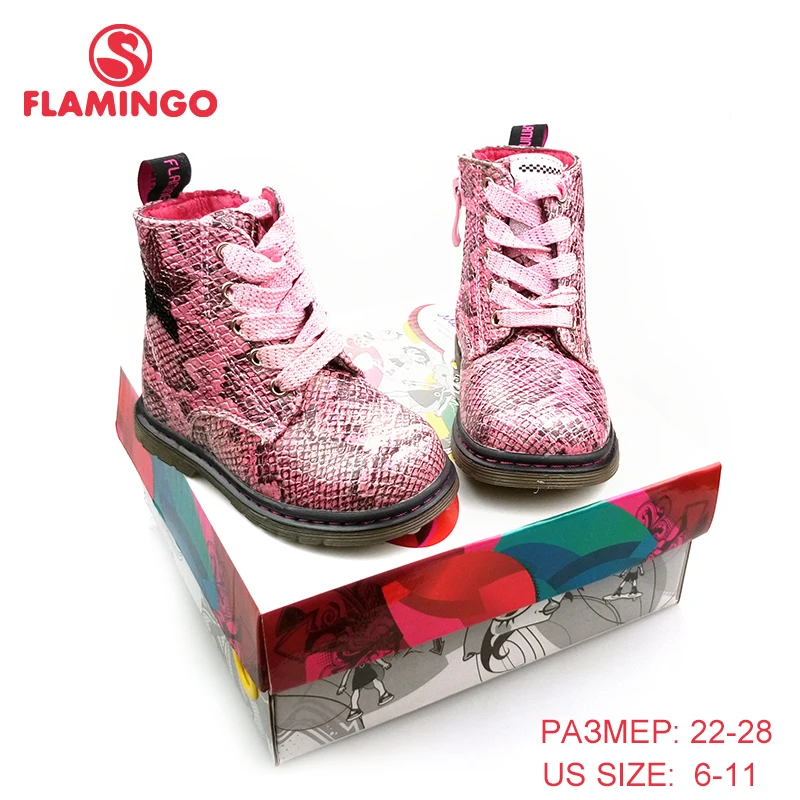 FLAMINGO Autumn Boot Non-slip Keep Warm Children Lace-Up& Zip Boot Size 22-28 Kid shoe for Girl Free shipping 82B-BNP-0959/ 0960