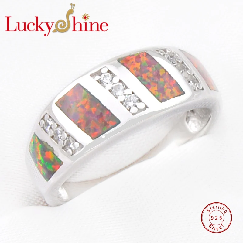 

Promotion Unique Fire Opal Zirconia 925 Sterling Silver Zirconia Rings for Family Friend Russia USA Australia Holiday Gift Rings