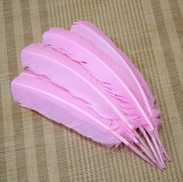 

Pink Feather! 100pcs/Lot 25-30cm Pink Colour TURKEY QUILLS Feathers TURKEY Wing Feathers,Feathers Decoration