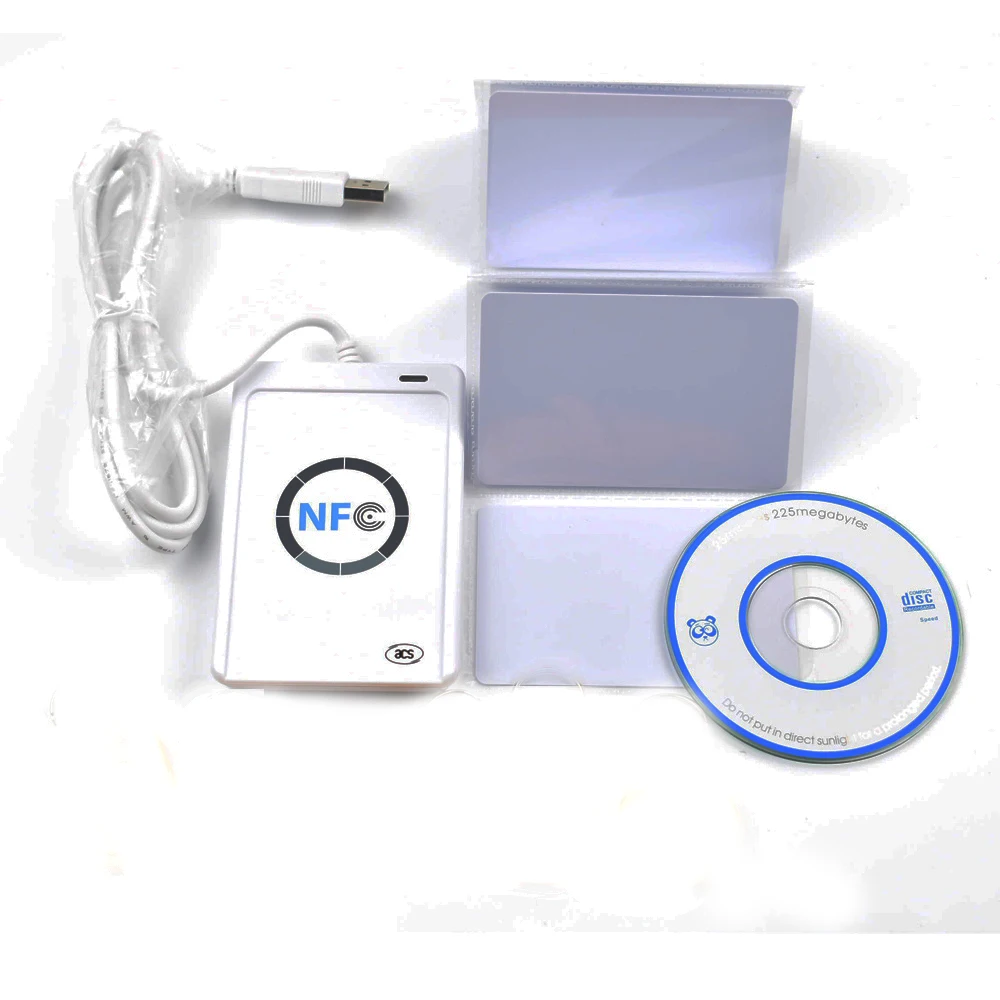 USB ACR122U-A9 NFC Leitor Escritor Duplicador, RFID Smart Card, 5 UID Cartões Mutáveis, 5Pcs UID Keyfob