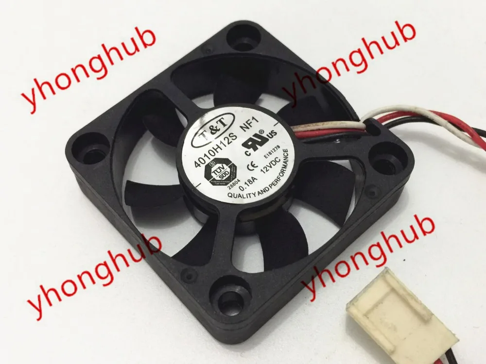 

T&T 4010H12S NF1 Server Cooling Fan DC 12V 0.18A 40x40x10mm 3-wire