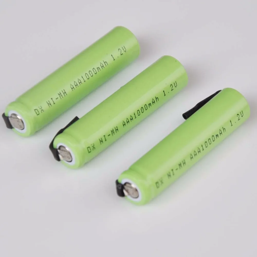 2-5PCS Ni-Mh 1.2V AAA rechargeable battery cell 1000mah with welding tabs for Philips Braun electric shaver razor toothbrush