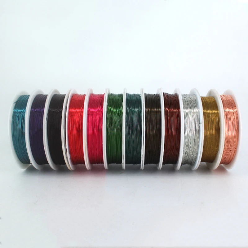 0.3/0.4/0.5/0.6/0.8mm Silver Gold color Copper Wire Beading Cord Findings DIY Bracelet Necklace Jewelry Accessories