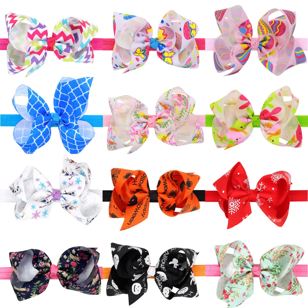 

11cm holidays series grosgrain bows FOE headband Halloween Christmas Easter headband for children accessories wholesale