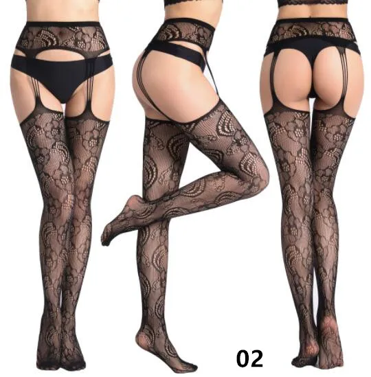Shengrenmei-Collants surdimensionnés avec entrejambe ouvert brodé pour femme, bas sexy, lingerie féminine populaire, jarretière, super collants,