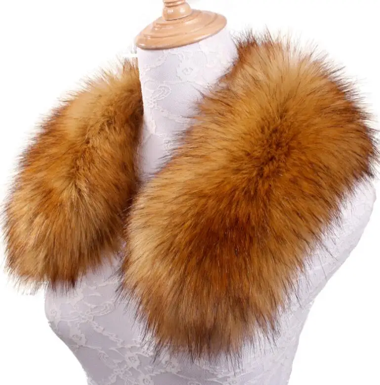 

Autumn and winter faux rabbit fur fox fur raccoon fur faux collar black and white fur collar cape scarf 55cm 20 colors