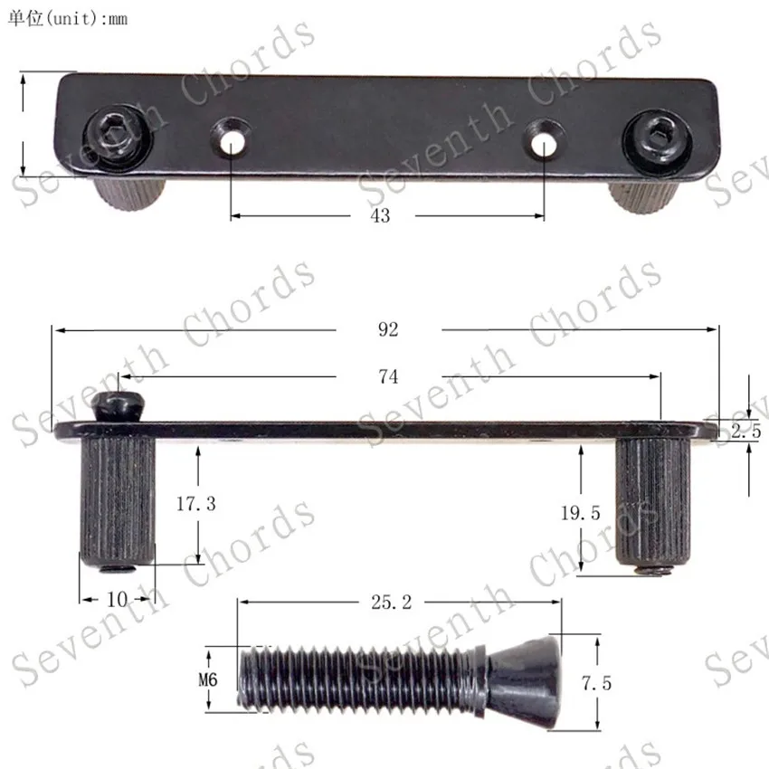 EIN Set Doppel Locking System Tremolo Brücke Montage Unterstützung Halterung Und Studs & Anker Für Elektrische Gitarre Zubehör Teile – Detail 16