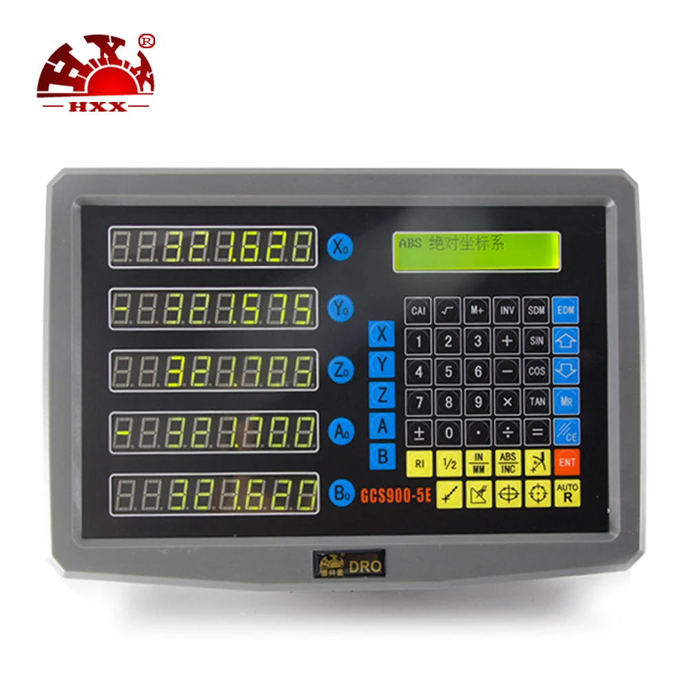 HXX 5 Axis Digital Readout DRO Display Monitor GCS900-5E With 5pcs Linear Scale Optical Ruler For Lathe Mill Cutting Machines