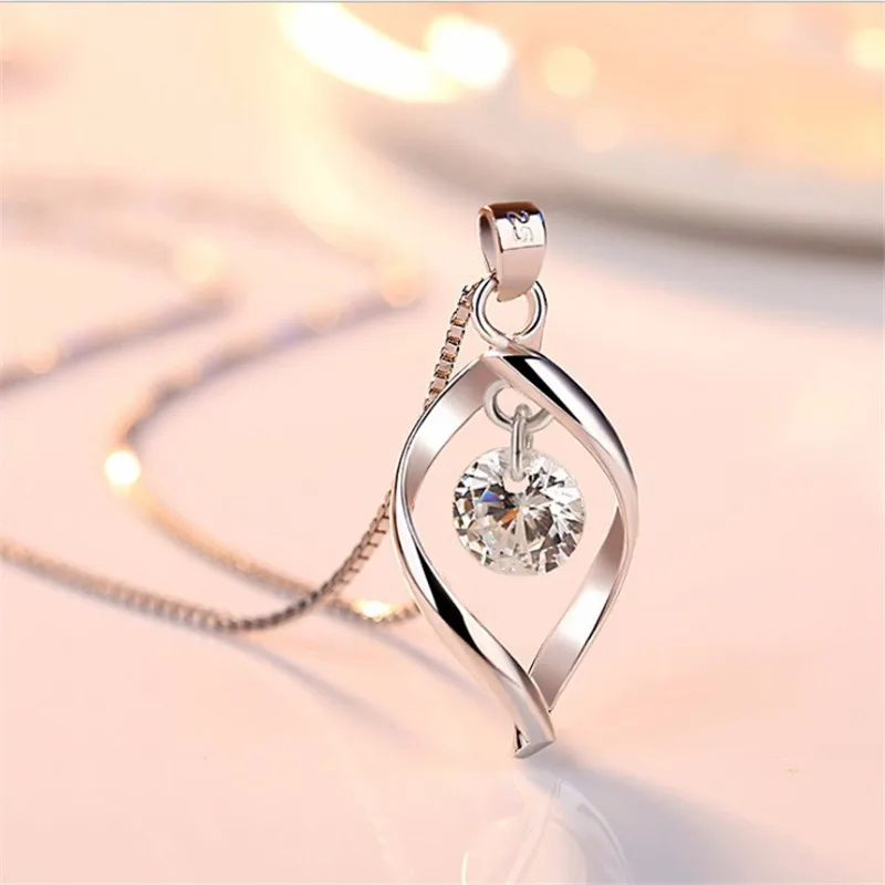 

KOFSAC New Fashion Pearl Zircon Water Drop Pendant Jewelry 925 Sterling Silver Necklaces For Women Anniversary Accessories Gifts