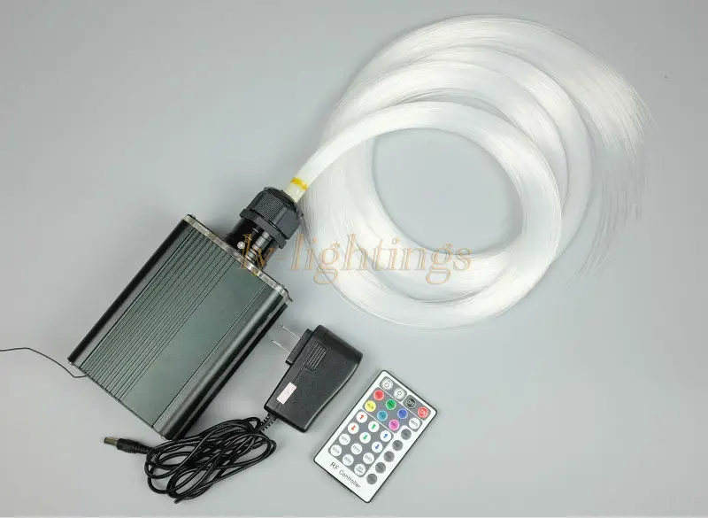 Decoration fiber optic light kit optical fiber starry sky celing light RGB 18W led light source+0.75mmx3mx300 ps fibres