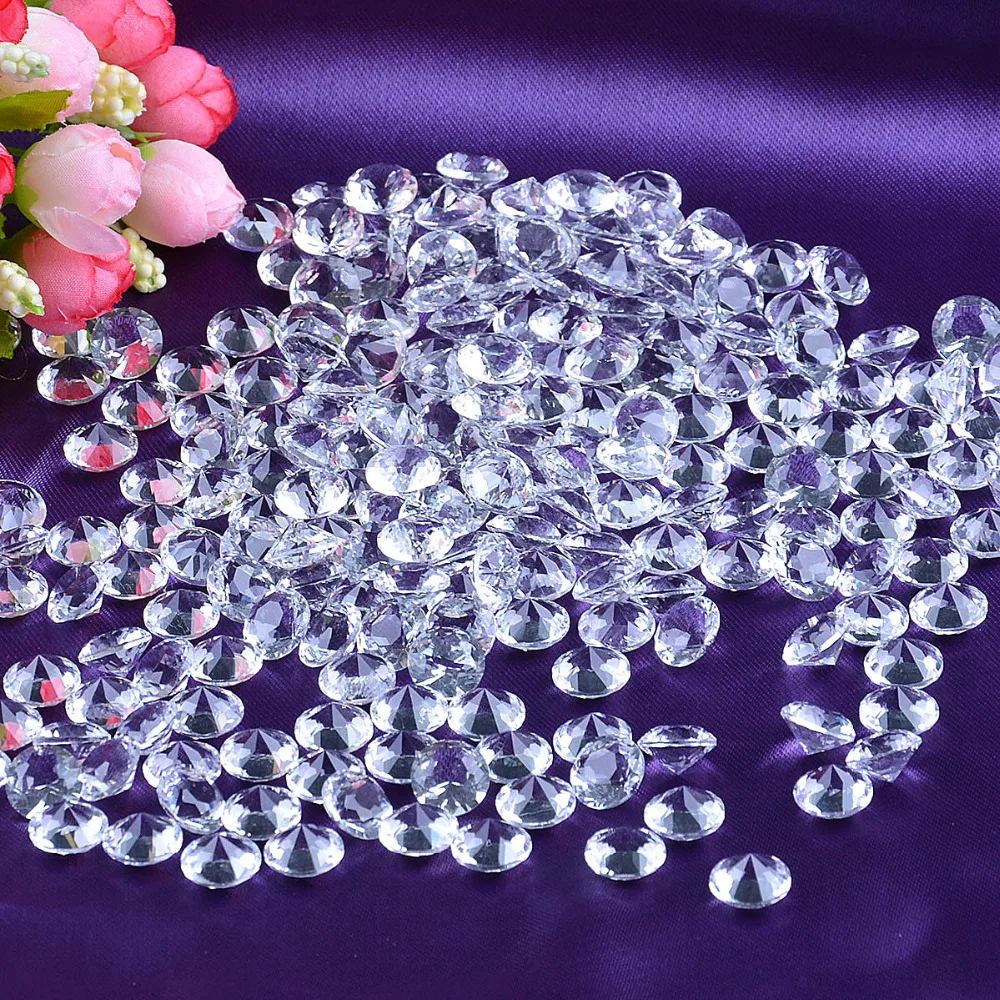 100pcs/set 10mm Clear Crystal Diamond Wedding Nail Art Crystal Gems Decoration Rhinestones Gift Event Party Jewel Supplies