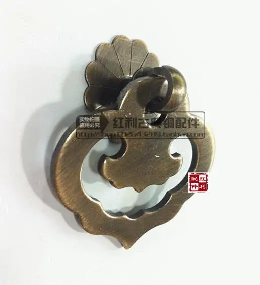 Chinese antique copper bronze doors small drawer handle Ruyi heart-shaped classic classical high quality brass fittings