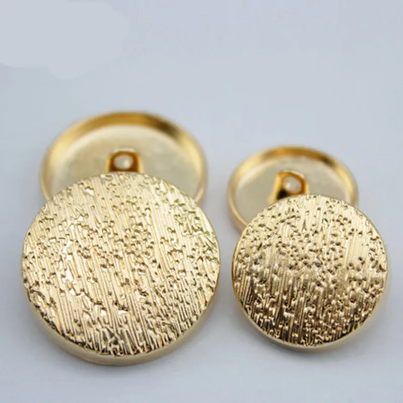 10pcs/lot Brand High-grade Metal Golden Buttons For Coat Clothing Suit Fastener Plating Metal Buttons Sewing Supplies