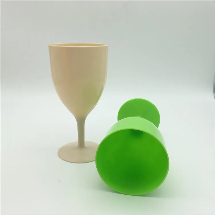 50pcs Plastic Goblet Environmental Non Toxic Candy Color Red Wine Glass Cup Transparent And Smooth lin3836