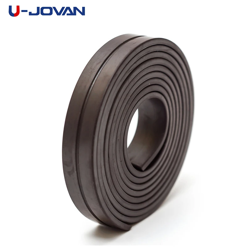 U-JOVAN New 1M 10*2mm Flexible Soft Magnetic Rubber Magnet Strip Tape for Home School Office