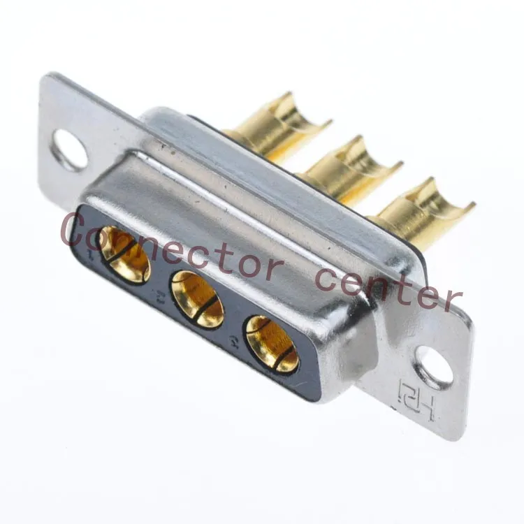 High Power DSUB DB Connector 3W3 Female Machined Pin Full Gold Flash Wire Type