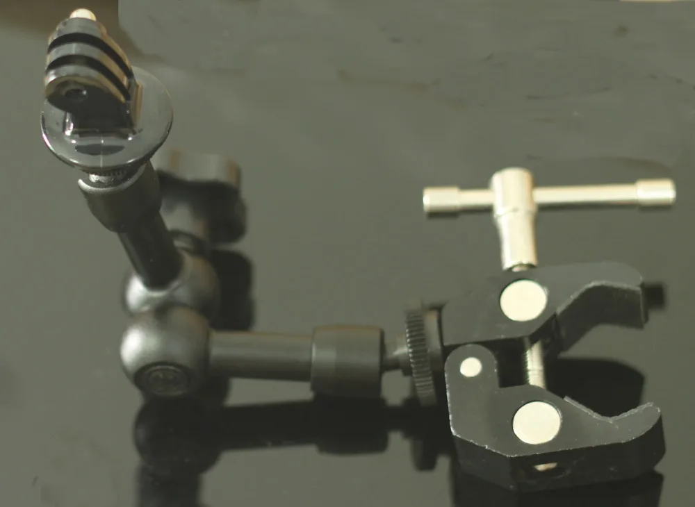 ذراع سحري مع مشبك فائق ، 7 بوصات ، مع محول تركيب لكاميرا GoPro HD Hero Hero2