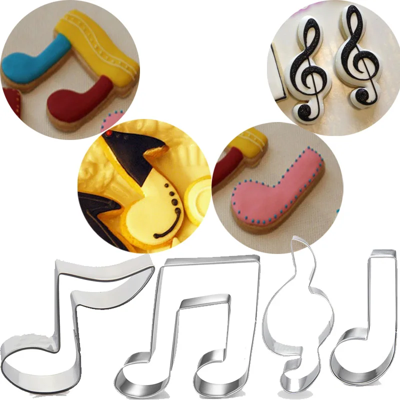 

1pcs music Notes metal cookie cutter fondant cake decorating tool biscuit pastry baking bread mold cupcake toppers