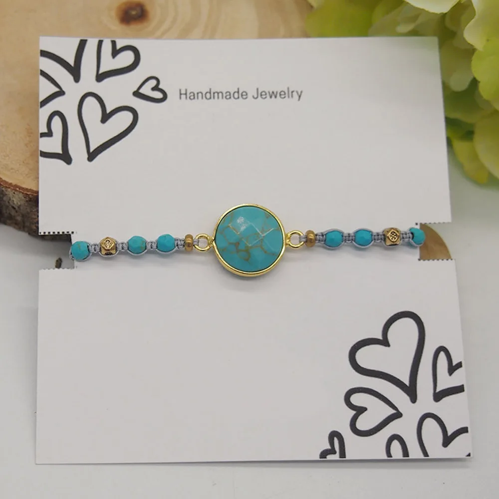 Turquoise Beaded Bracelets Braid Adjustable Women Bracelet Gift Ideas for Friends, Sisters, Wedding