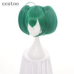 ccutoo 35cm Ranka Lee zielona krótka prosta podstawa ciało włosy syntetyczne Cosplay peruki Chip kucyki włókno termoodporne