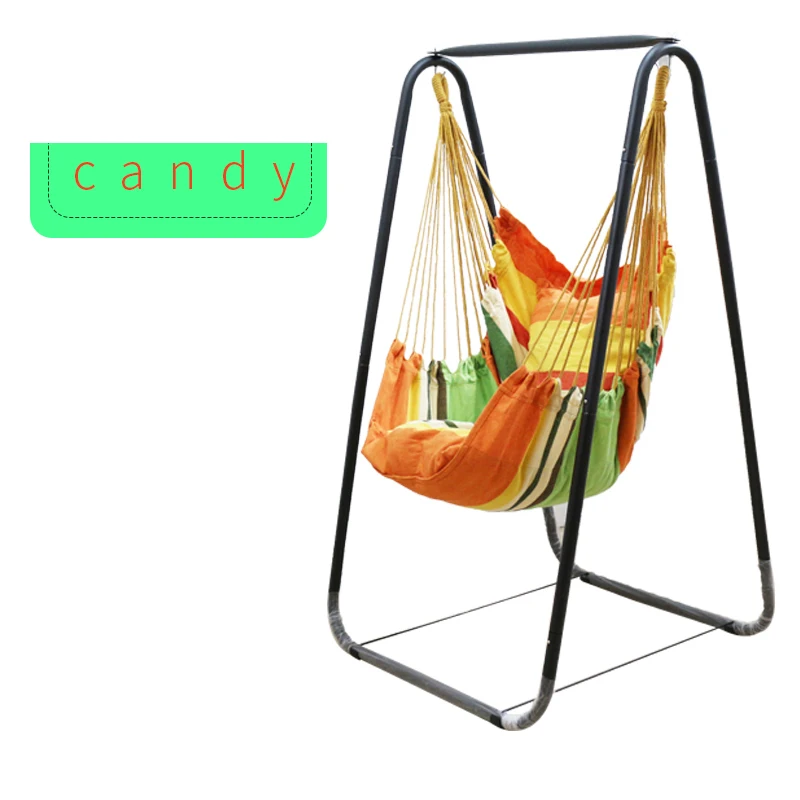 Fashion Hammock Home Balcony Indoor Garden Bedroom Hanging Chair For Child Adult Swinging Single Safety Chair with Bracket 150cm