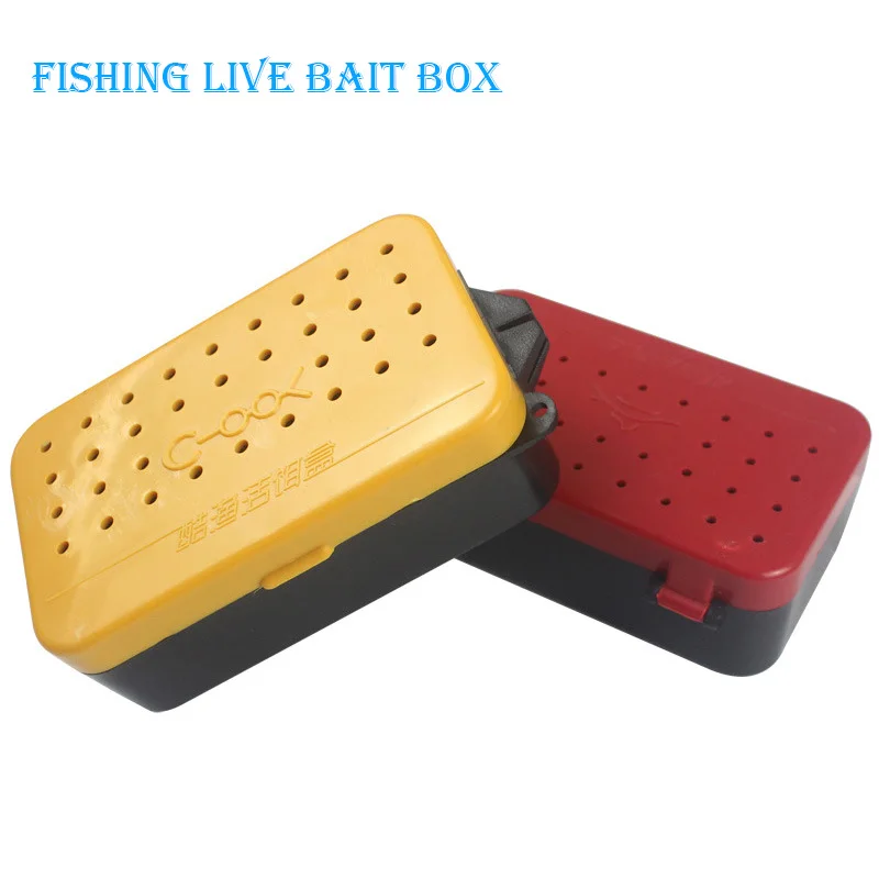 

Fishing Lure Box Live Bait Bloodworm Box Red & Yellow Color 10X6X3.5 CM Magnet Closure Portable Fishing Accessory Tools Tackles