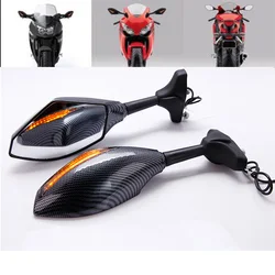 BLACK CARBON LED TURN SIGNAL MIRRORS FOR YAMAHA YZF R6 FZ1 FZ6 600R R3