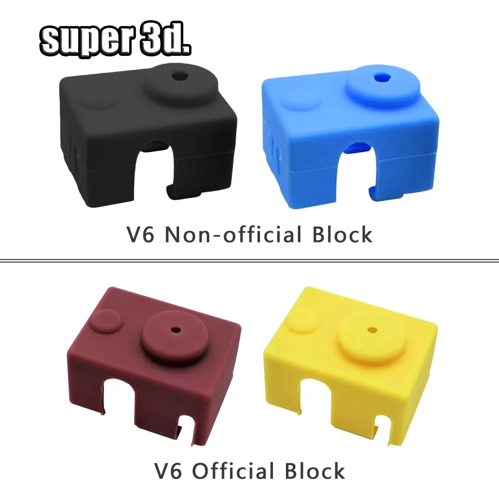 1 PC New V6 Silicone Sock 3D printer Support PT100 +heating block set 1.75&3.0mm Heated Block Bowden Direct Extr for 3D Printer