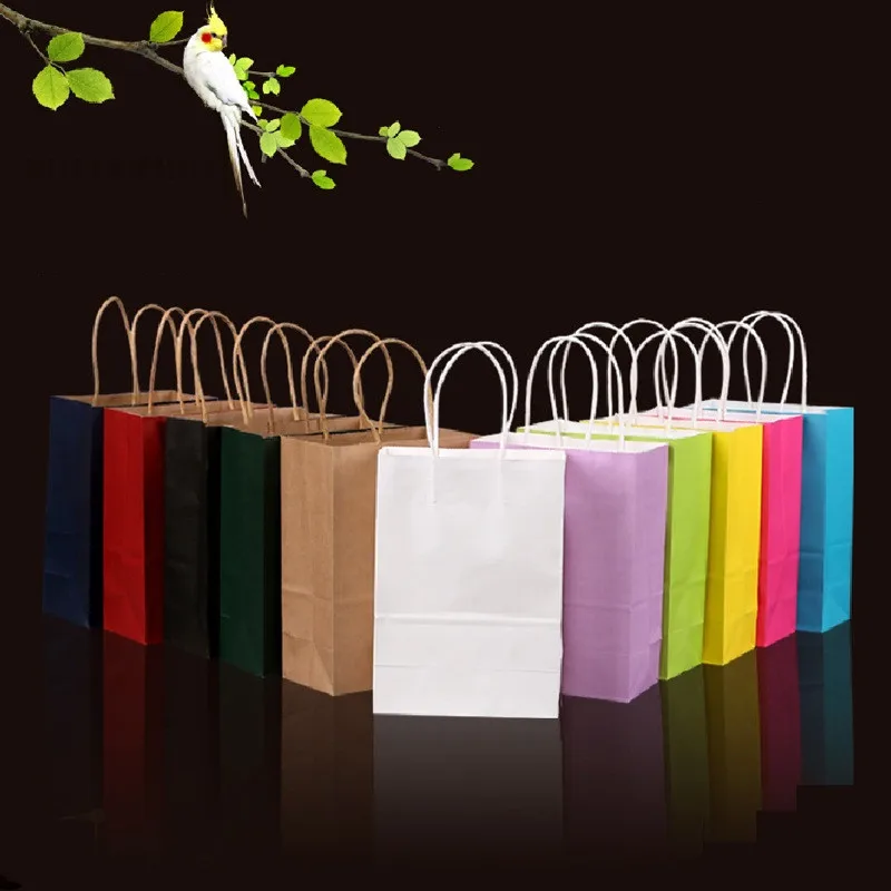 200pcs/lot 3 Size Fashionable kraft paper gift bag with handle/shopping bags/Christmas packing bag/Excellent quality