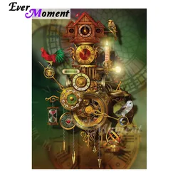 Ever Moment Diamond Painting Handmade Clock Machine Full Square Drill 5D DIY Picture Of Rhinestone Diamond Embroidery ASF1096