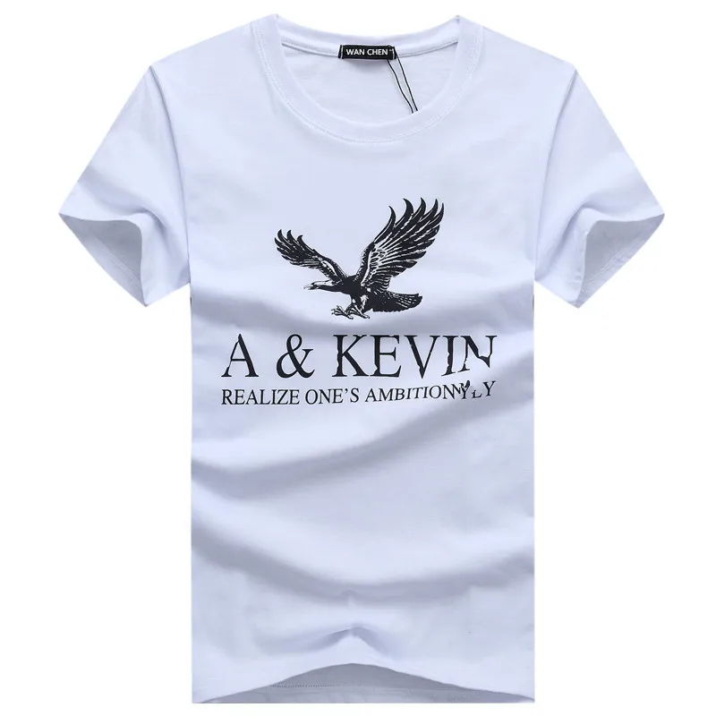 New Pure cotton Short brand T Shirt Men\'s large size T Shirt Slim Fit Fashion Eagle Printed t-shirt men plus Size S -5XL