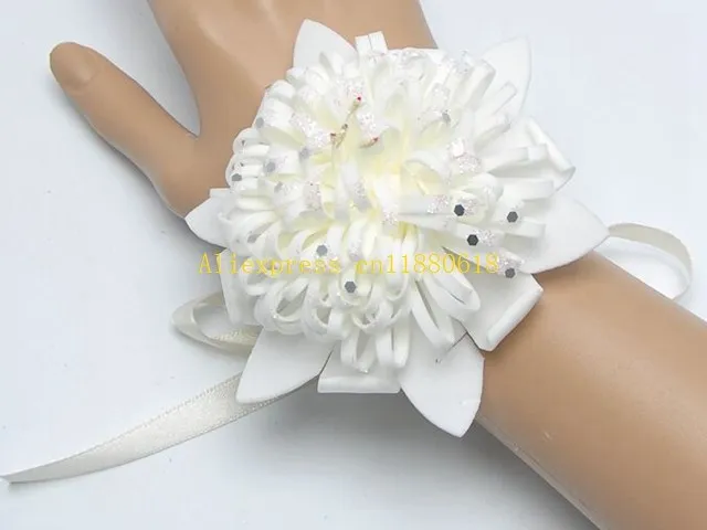 200pcs/lot Free Shipping Colorful Bride Wrist flower artificial hand flower bridesmaid Wedding supplies