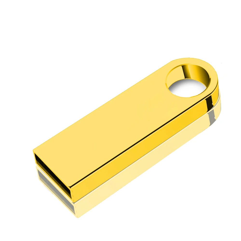 Clé USB 2.0 en métal doré et argenté de haute qualité, support à mémoire de 4GB 8GB 16GB 32GB 64GB, lecteur Flash de haute qualité