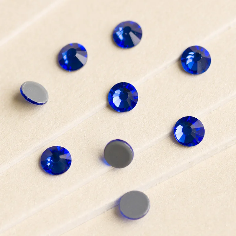 YANRUO 2058HF SS4-SS30 Sapphire Hot Fix Crystal Flat Back Hotfix Strass DIY Glass Rhinestones For Clothing