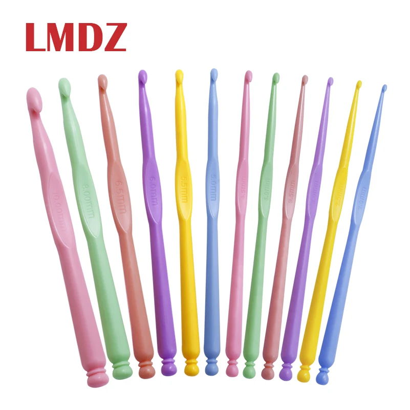 

LMDZ 2-10mm 12 PCS/set Multi-color Plastic Crochet Hooks Kit Knitting Needles Craft Knit Crochet Hooks Knitting Needles Weave