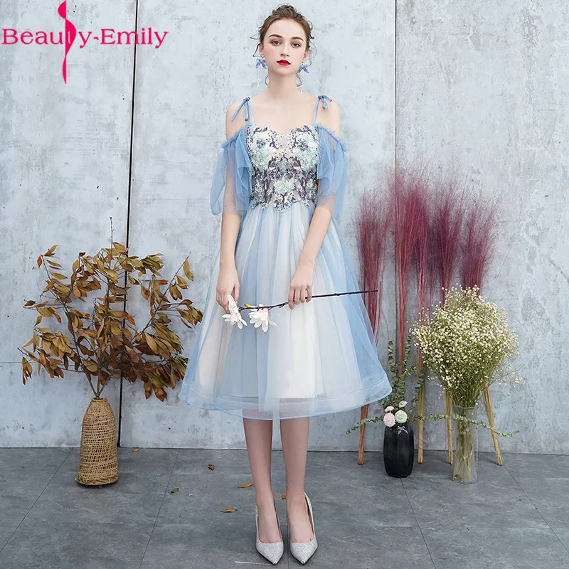 Robe de Soiree Elegant O Neck Blue A Line Evening Dress 2019 Fashion Lace Up Back Sleeveless Evening Gowns 4 Styles Available