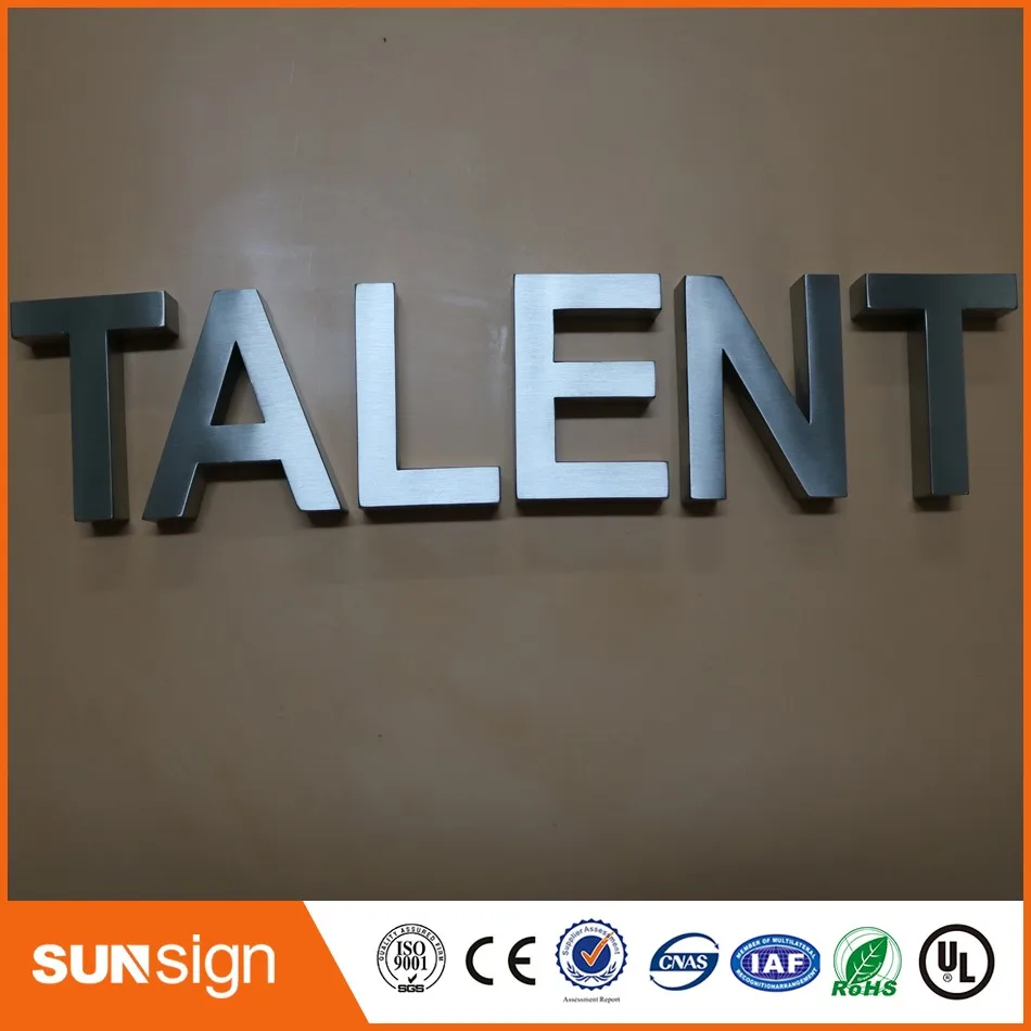 Super quality shop sign type 3d stainless steel letters