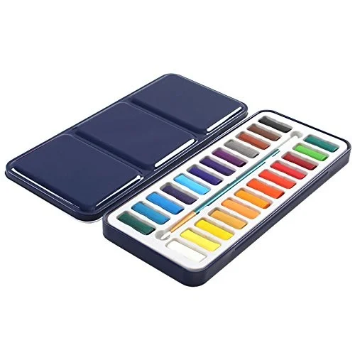 24 Colors Watercolor pigment Solid Watercolor Paints Set For Artist School Student Drawing Painting Stationery Art Supplies